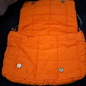 Bright Orange Quilted Shoulder Bag